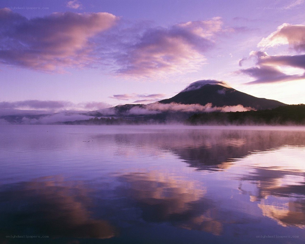 Mountain reflected in a calm lake