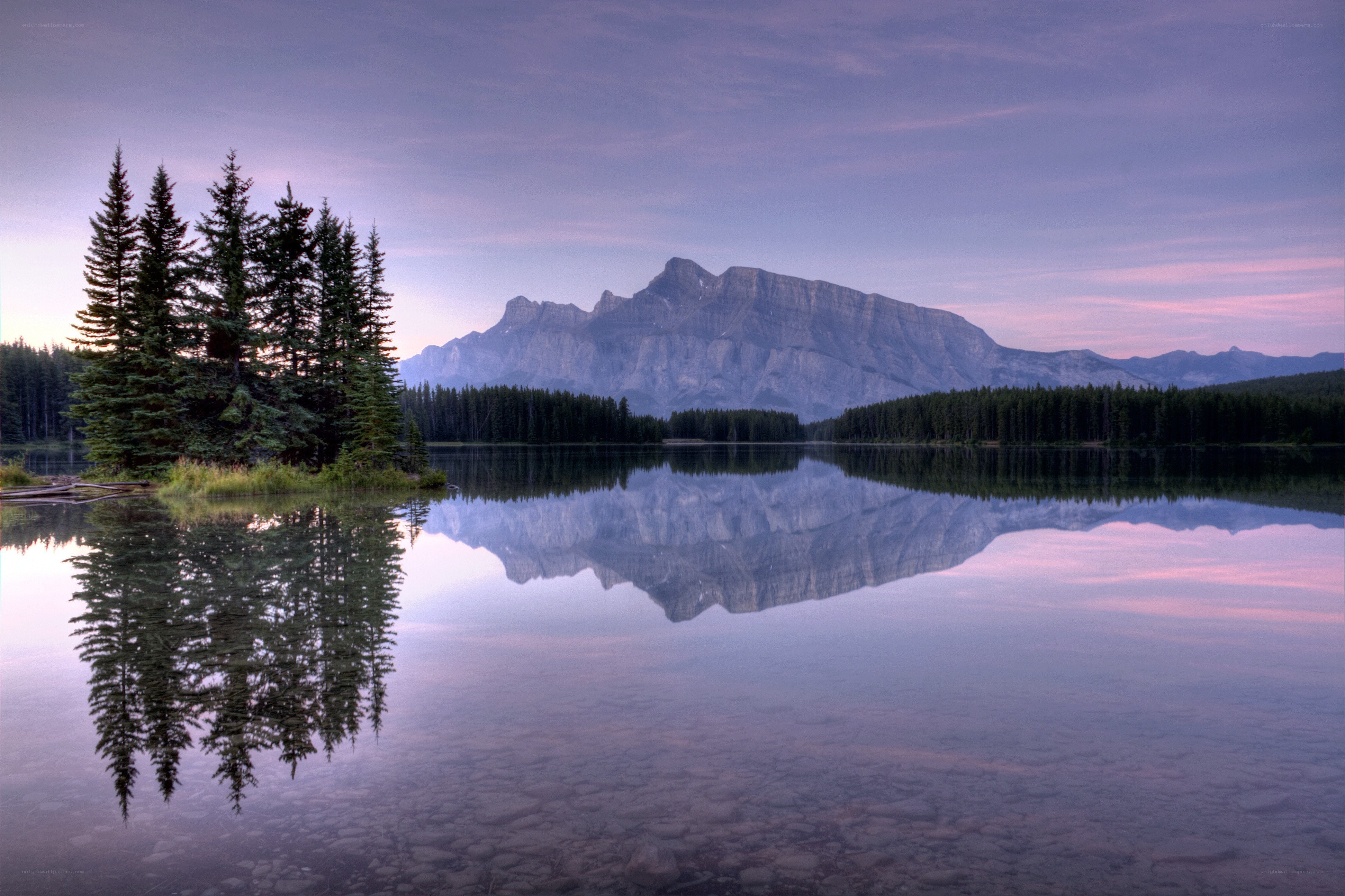 Mountain reflected in a calm lake