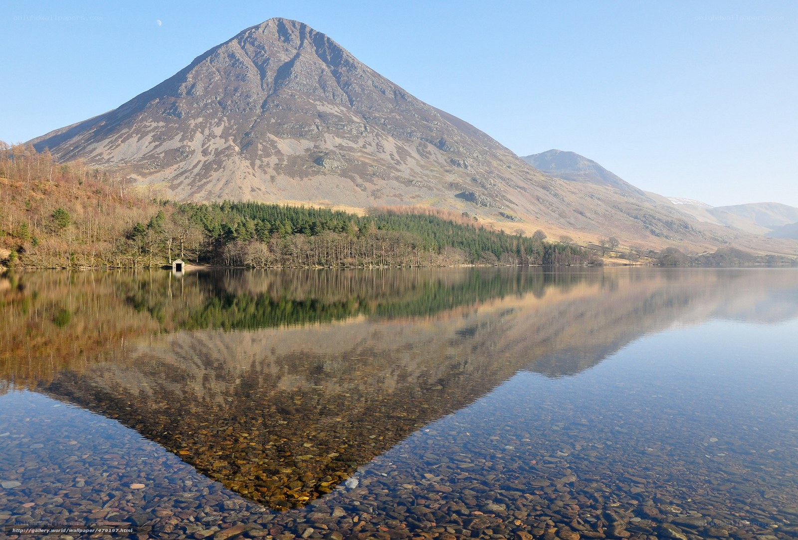 Mountain reflected in a calm lake