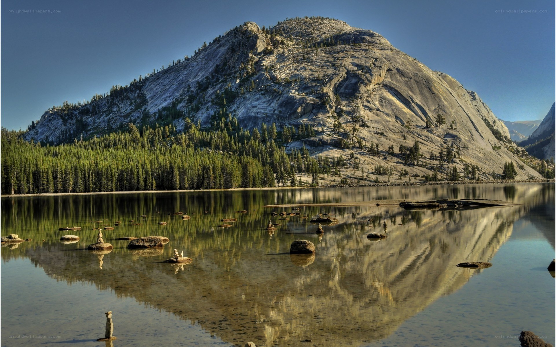 Mountain reflected in a calm lake