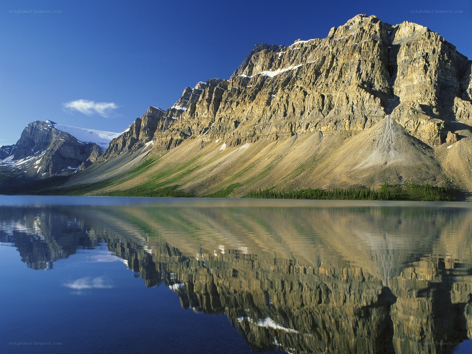 Mountain reflected in a calm lake