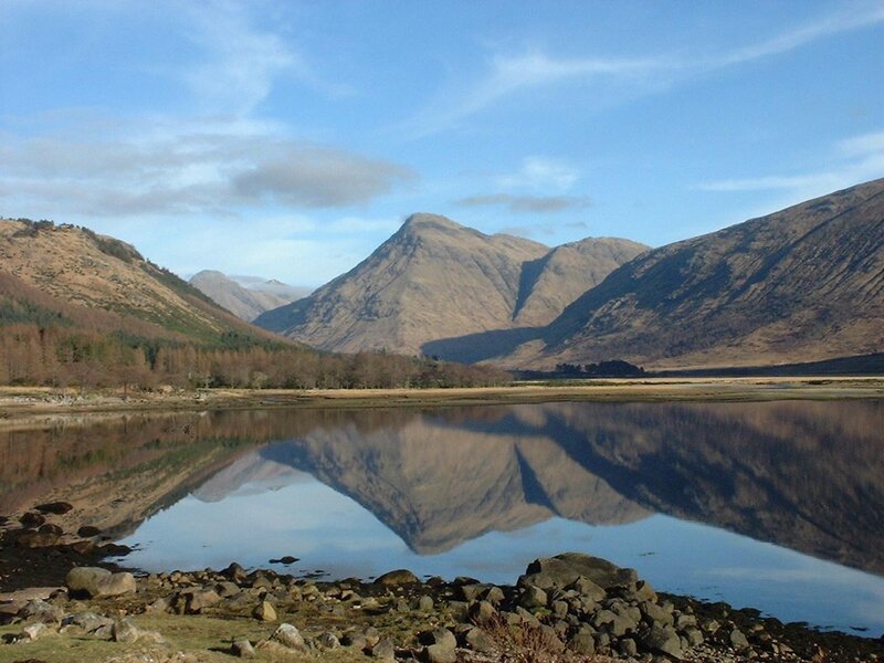 mountain reflected in a calm lake