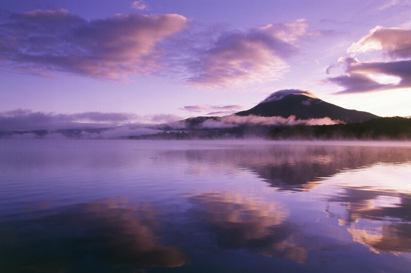 Mountain reflected in a calm lake