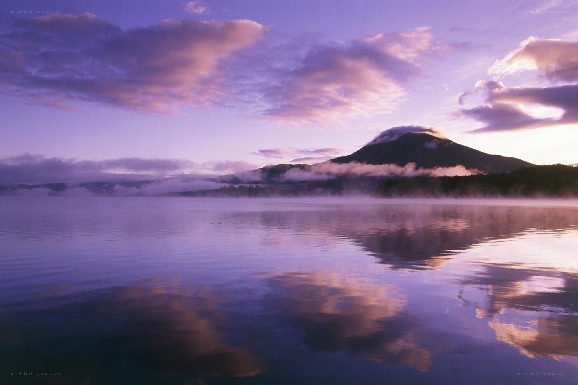 Mountain reflected in a calm lake