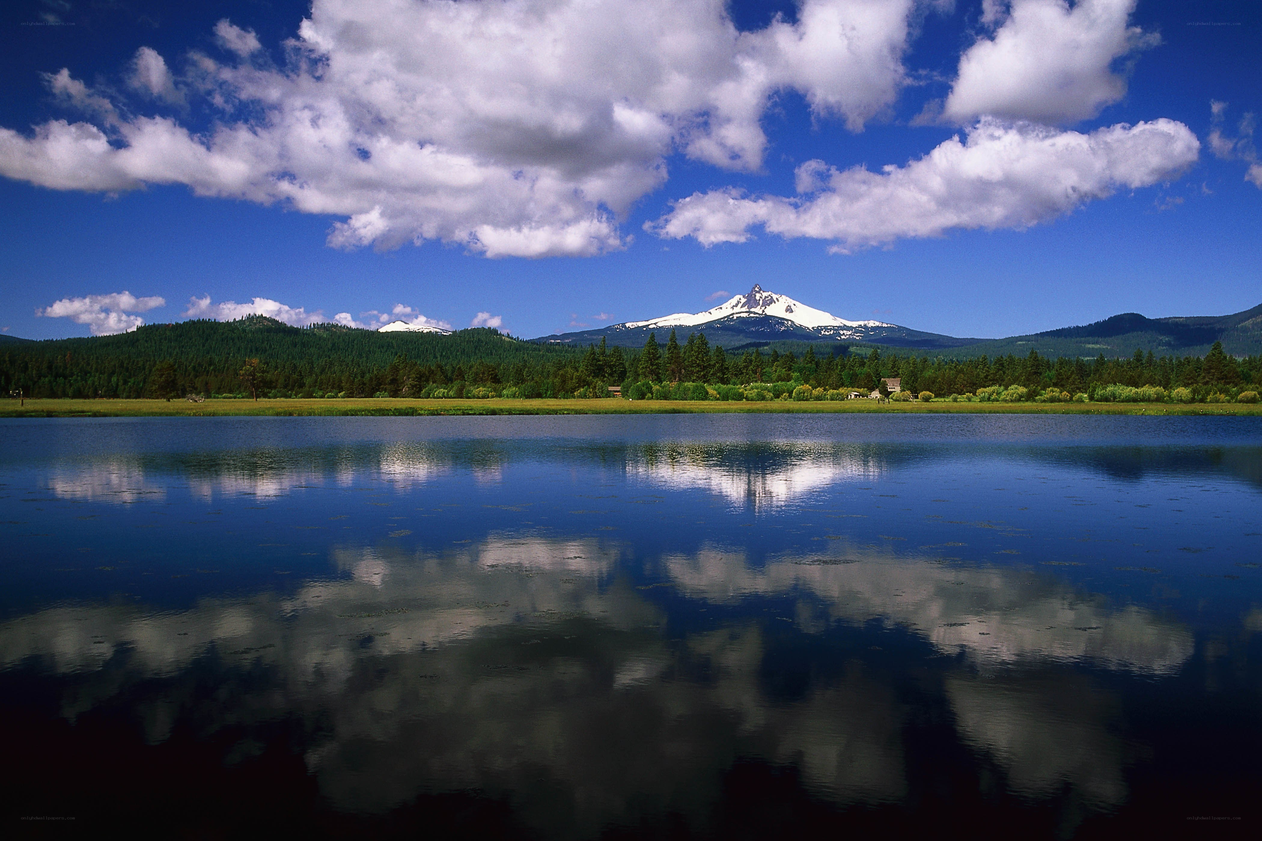 Mountain reflected in a calm lake