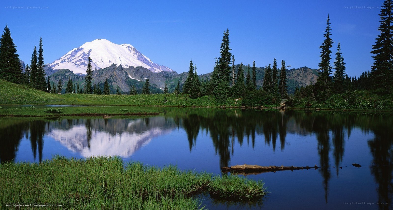 Mountain reflected in a calm lake