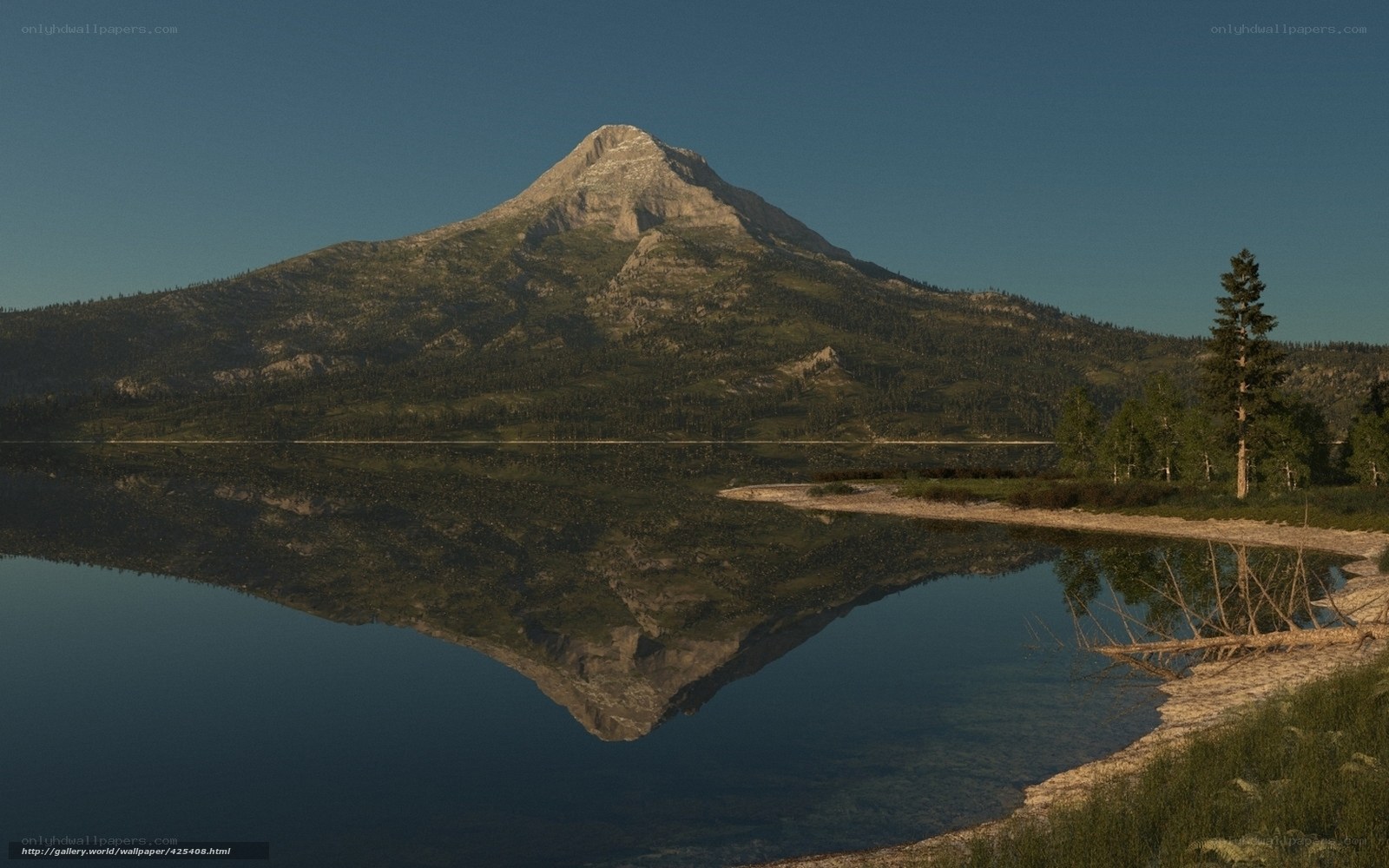 Mountain reflected in a lake