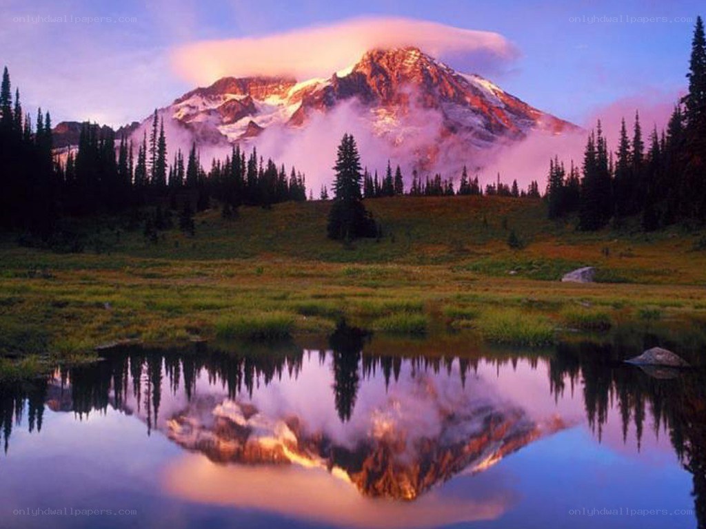 Mountain reflected in a lake