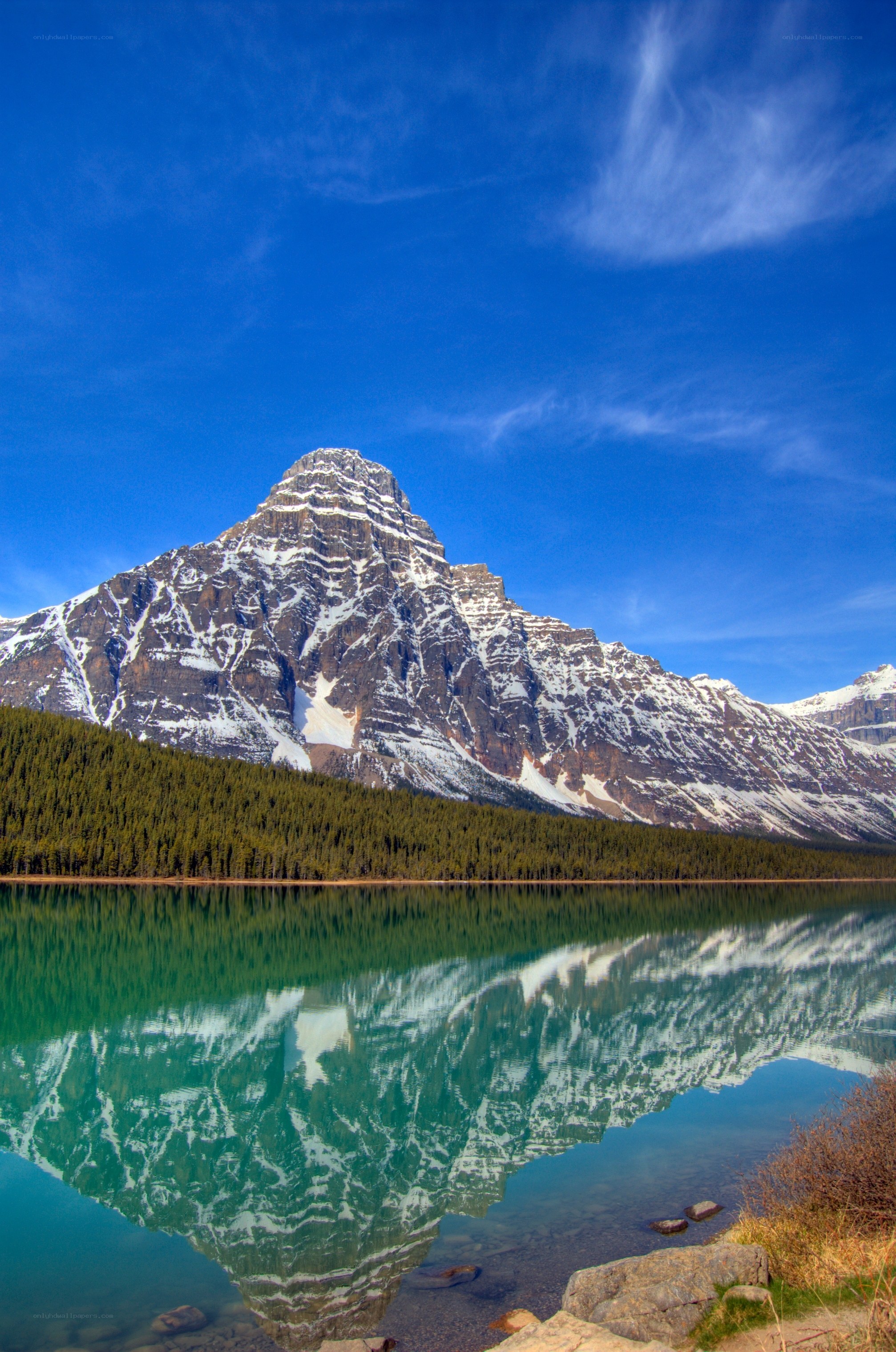 Mountain reflected in a lake