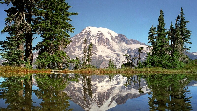Mountain reflected in a lake