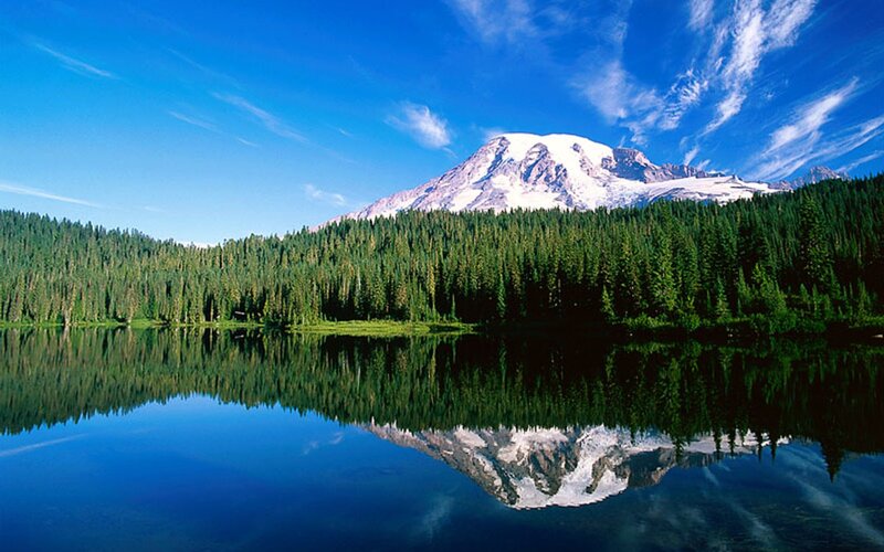 Mountain reflected in a lake