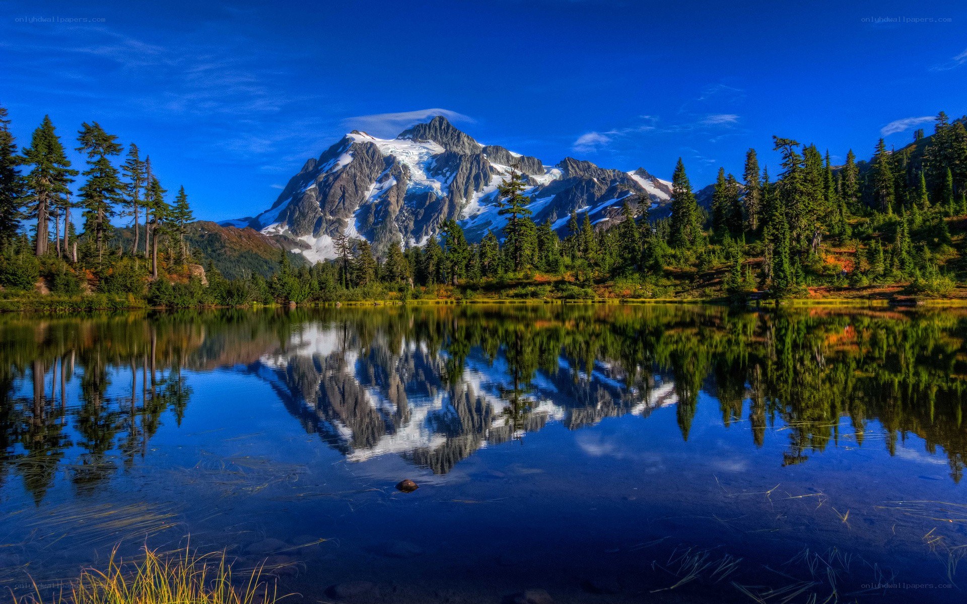 Mountain reflected in a lake