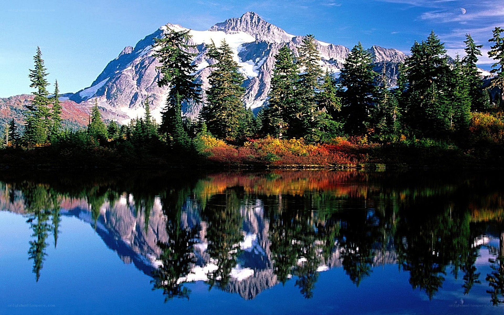 Mountain reflected in a lake