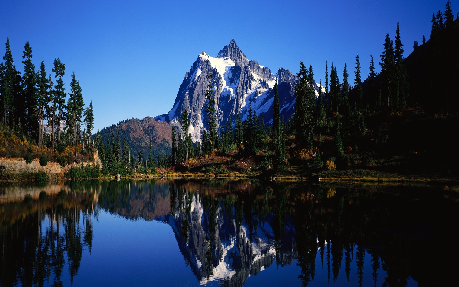 Mountain reflected in a lake