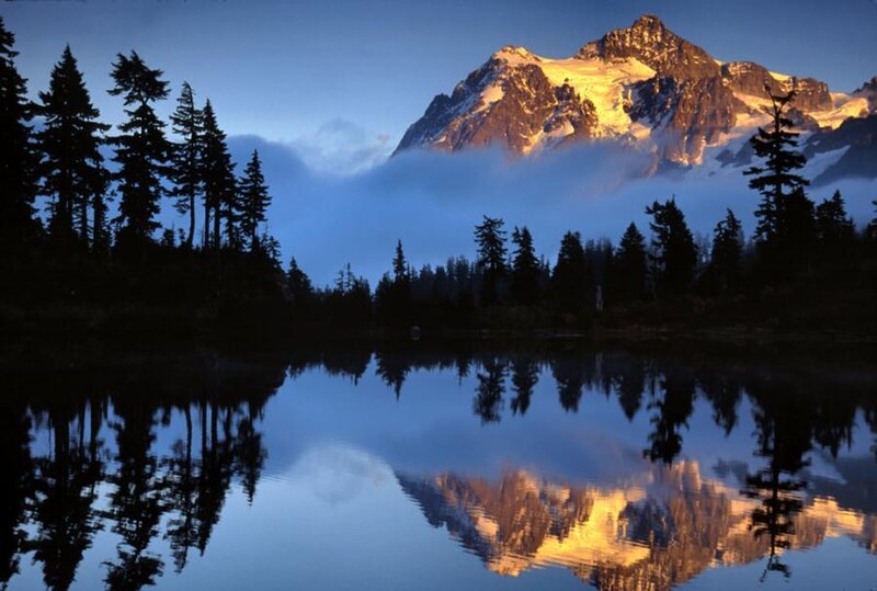 Mountain reflected in a lake