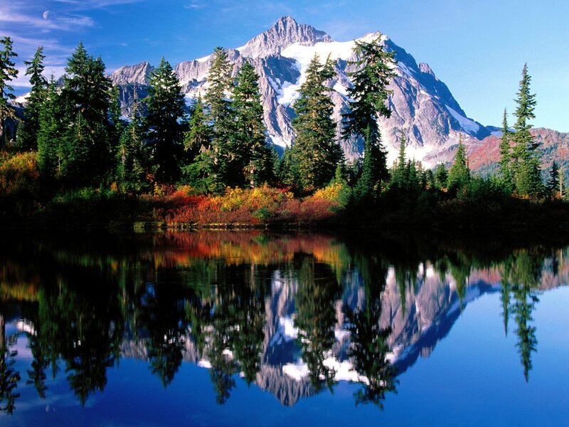 Mountain Reflected in Lake — Afternoon