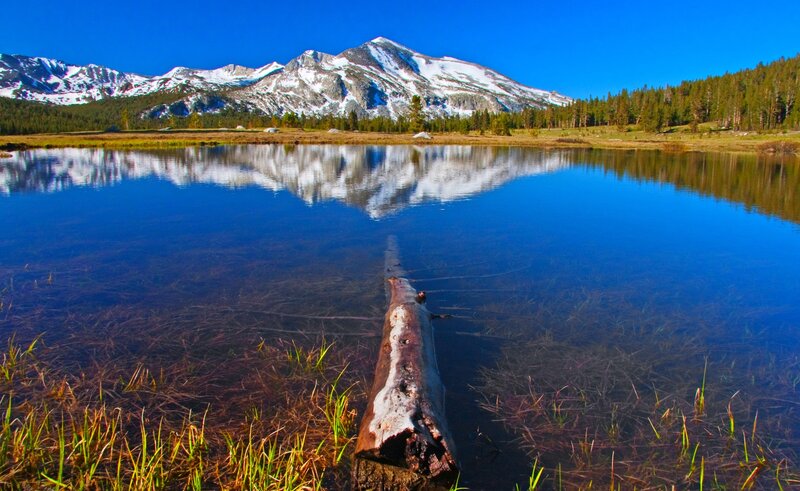 Mountain Reflected in Lake — Blue, Serene, Afternoon, Photograph, Snow-capped Mountains