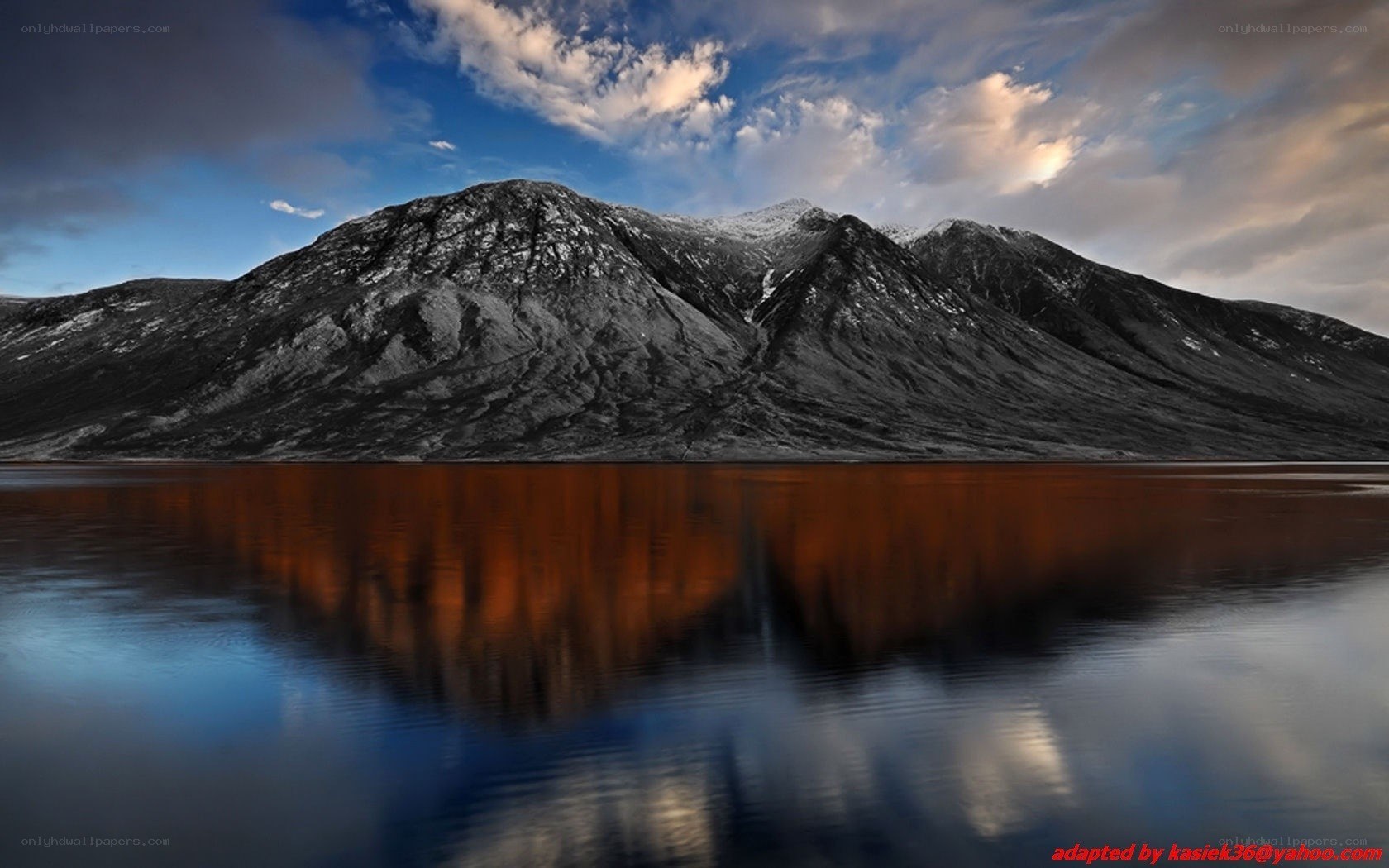Mountain reflected in lake