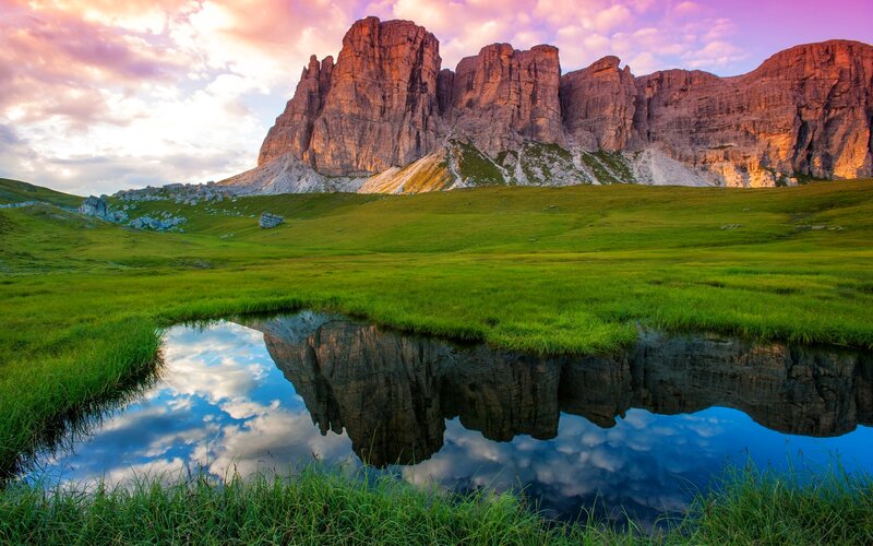Mountain Reflected in Pond