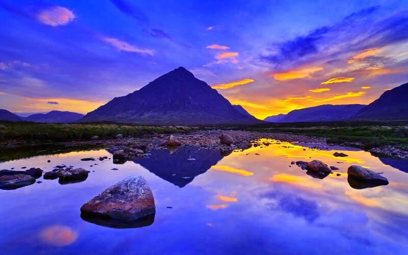 Mountain Reflected in River