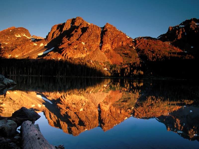 Mountain reflection at sunrise