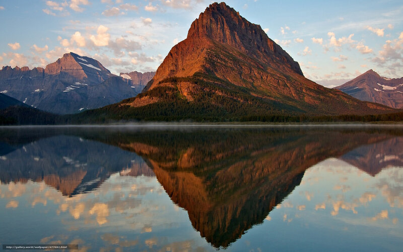 Mountain reflection at sunrise