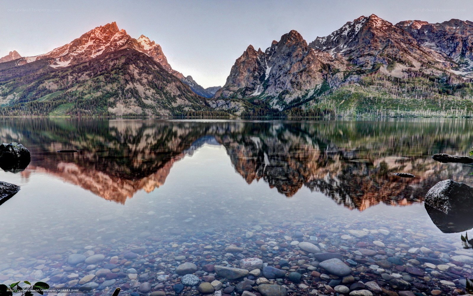 Mountain reflection in a calm lake
