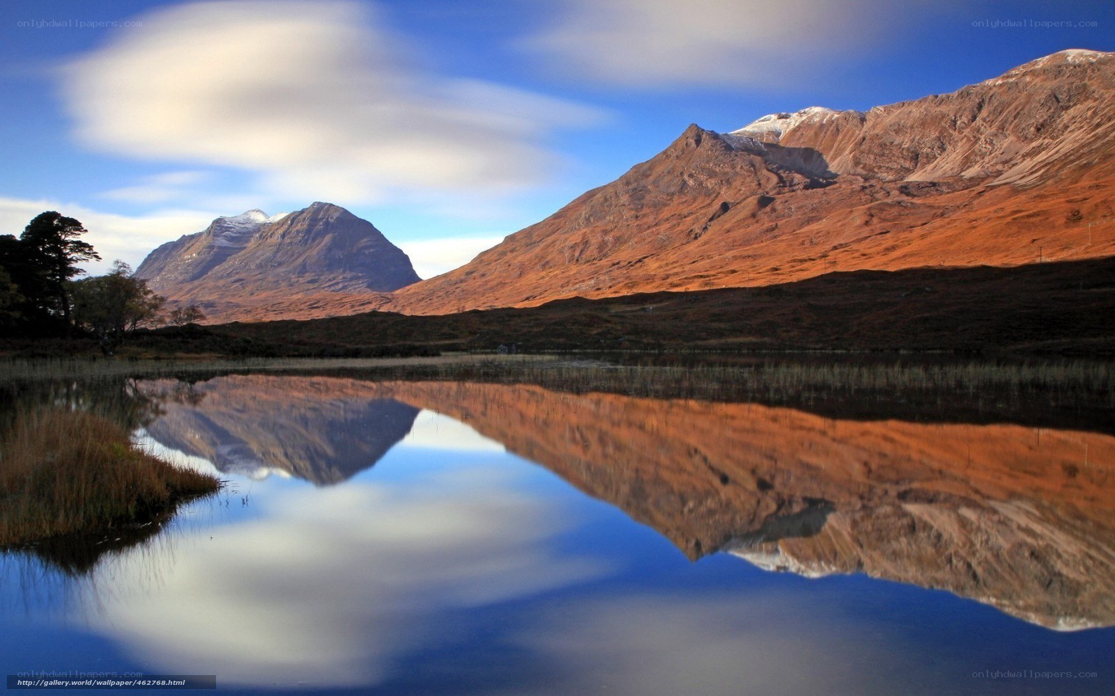 Mountain reflection in a calm lake