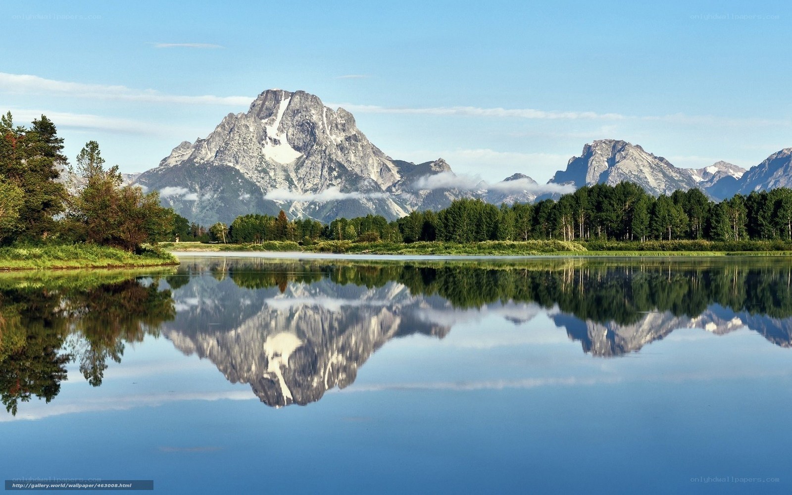 Mountain reflection in a calm lake