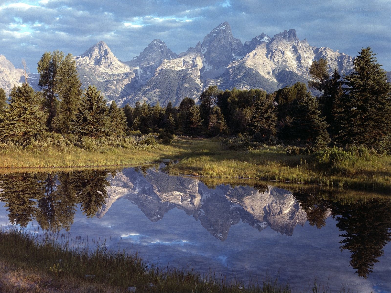 Mountain reflection in a calm lake