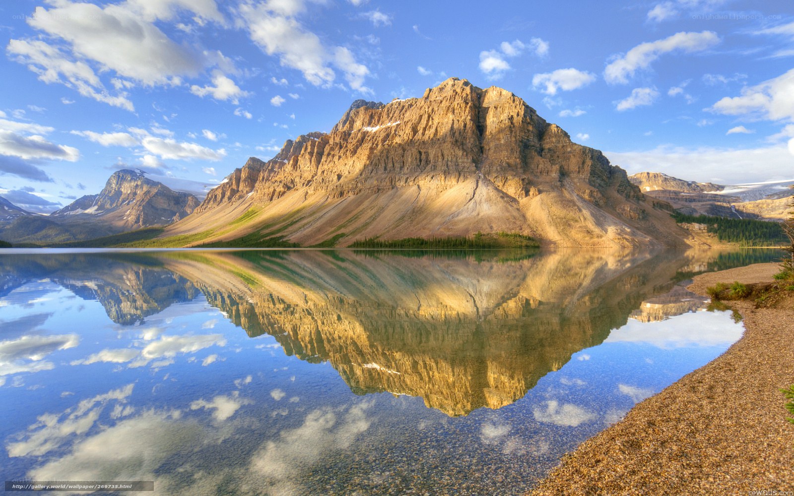 Mountain reflection in a calm lake