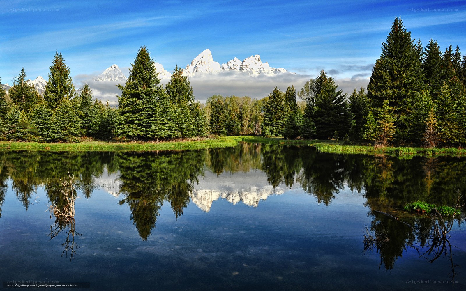 Mountain reflection in a calm lake