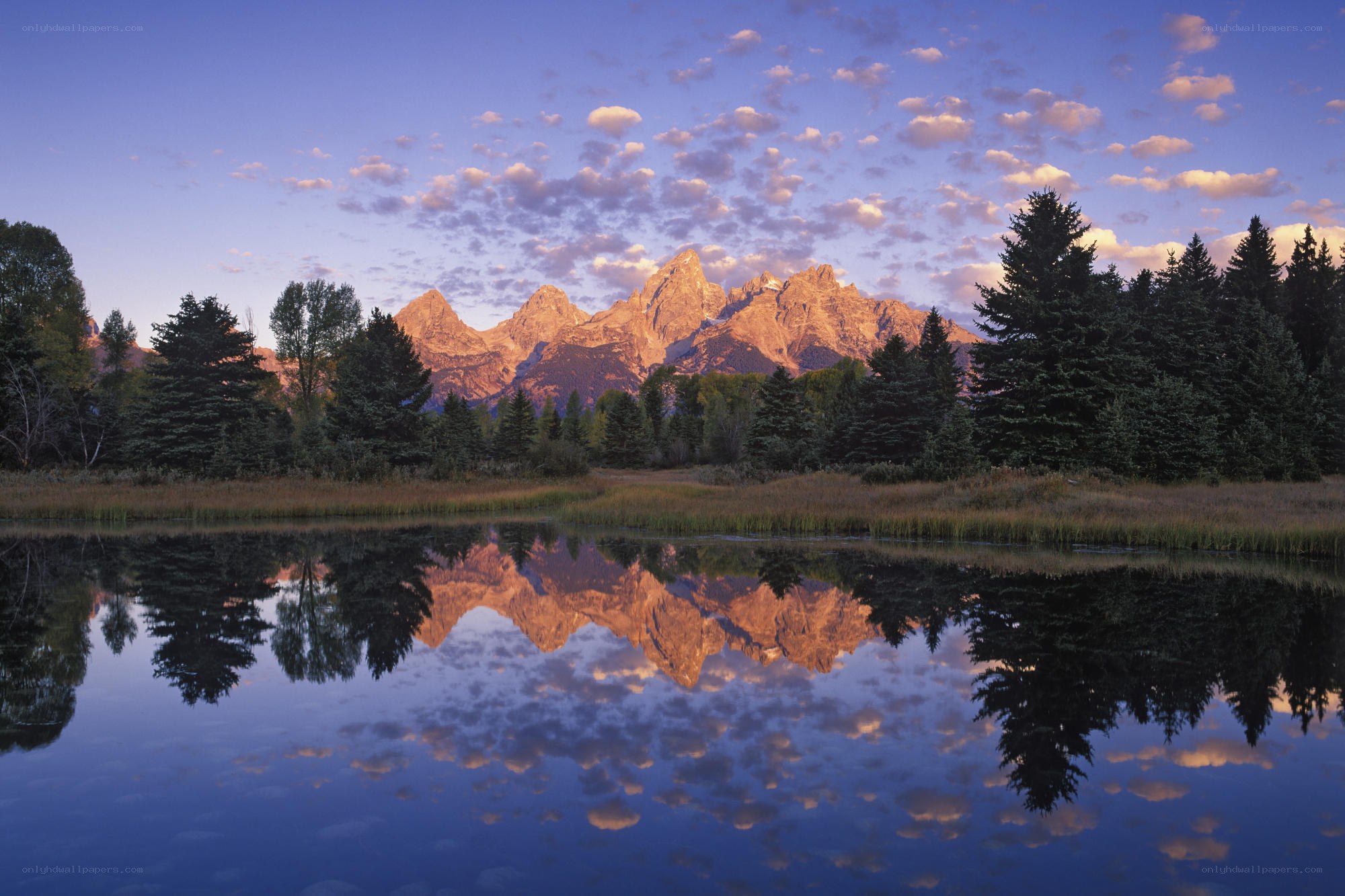 Mountain reflection in a calm lake