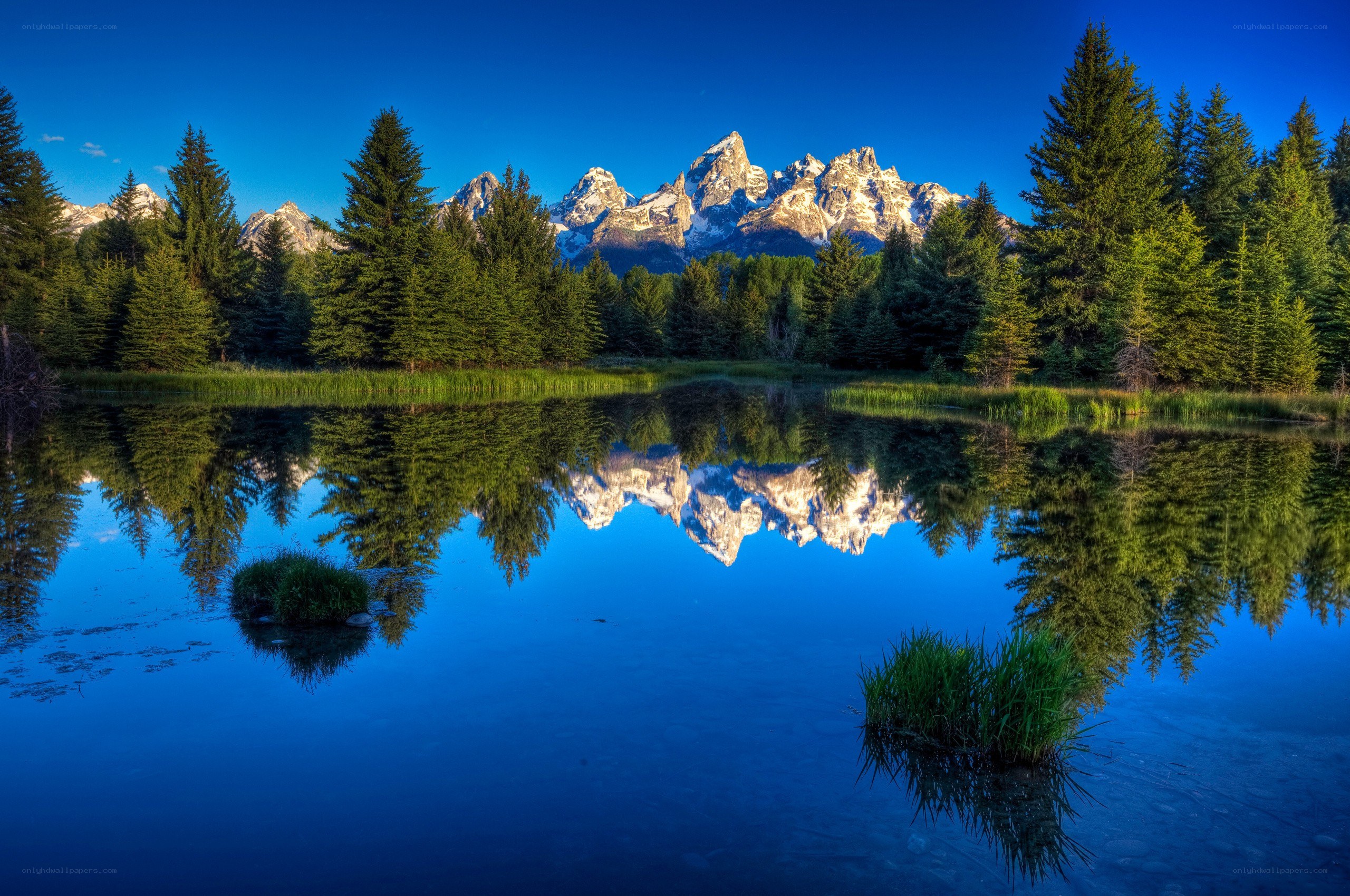 Mountain reflection in a calm lake