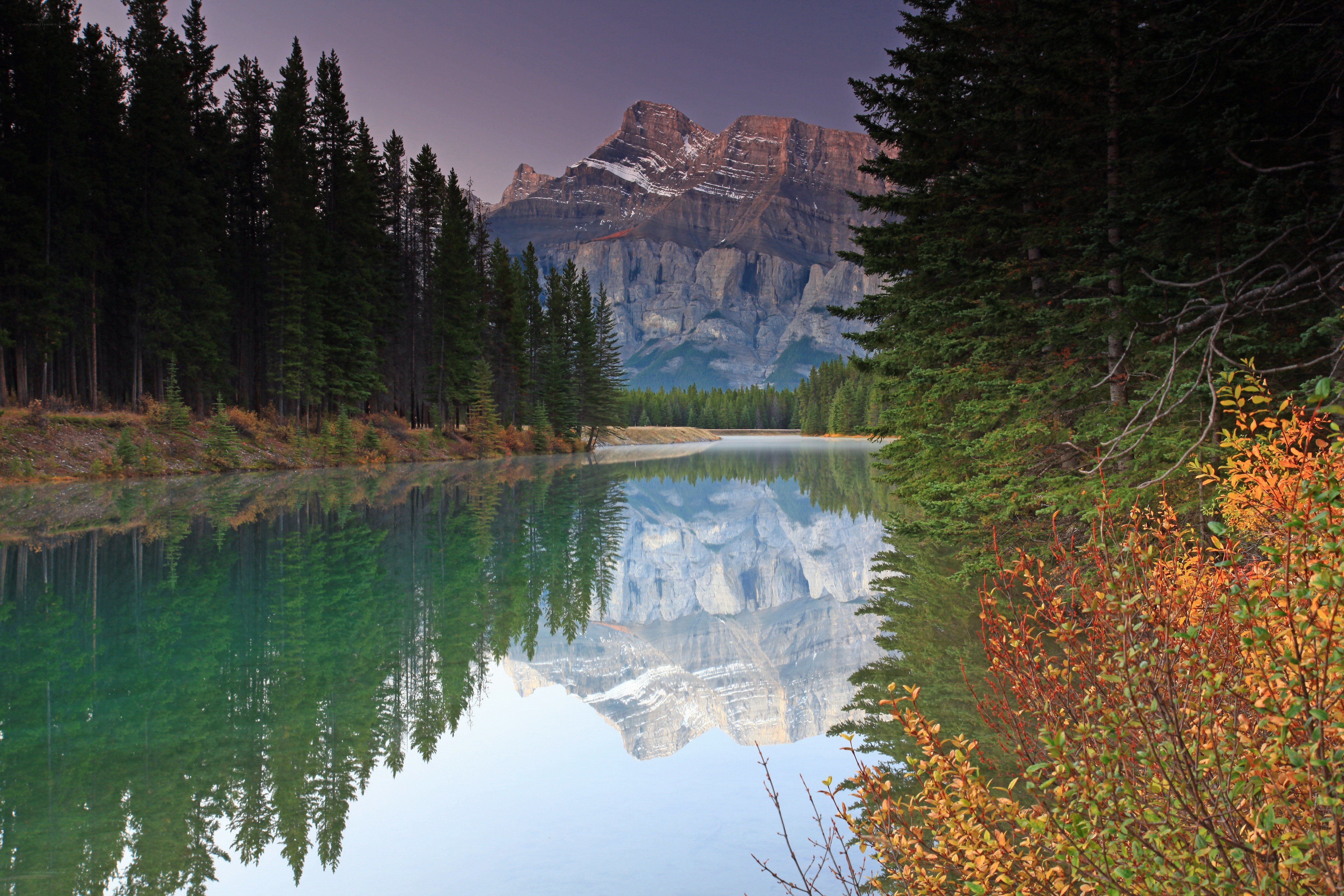 Mountain reflection in a calm lake