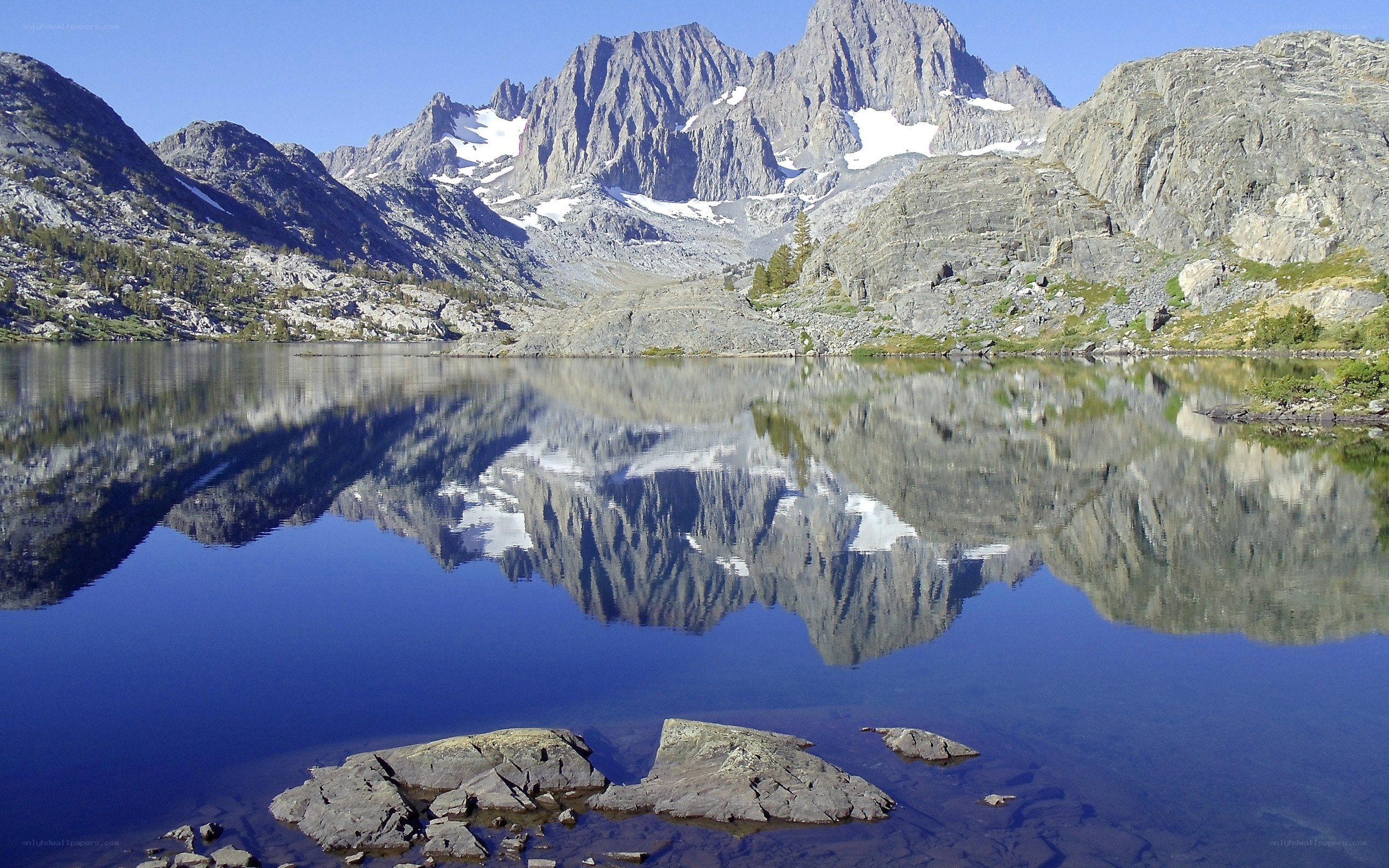 Mountain reflection in a calm lake
