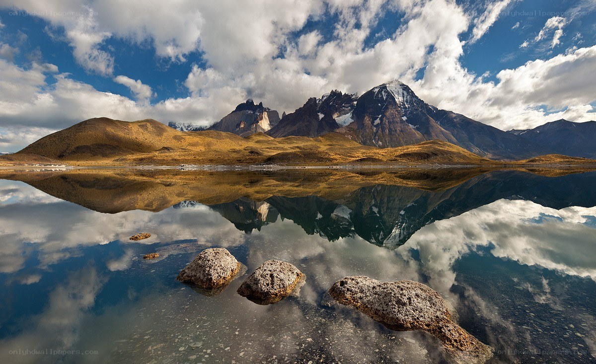 Mountain reflection in a calm lake