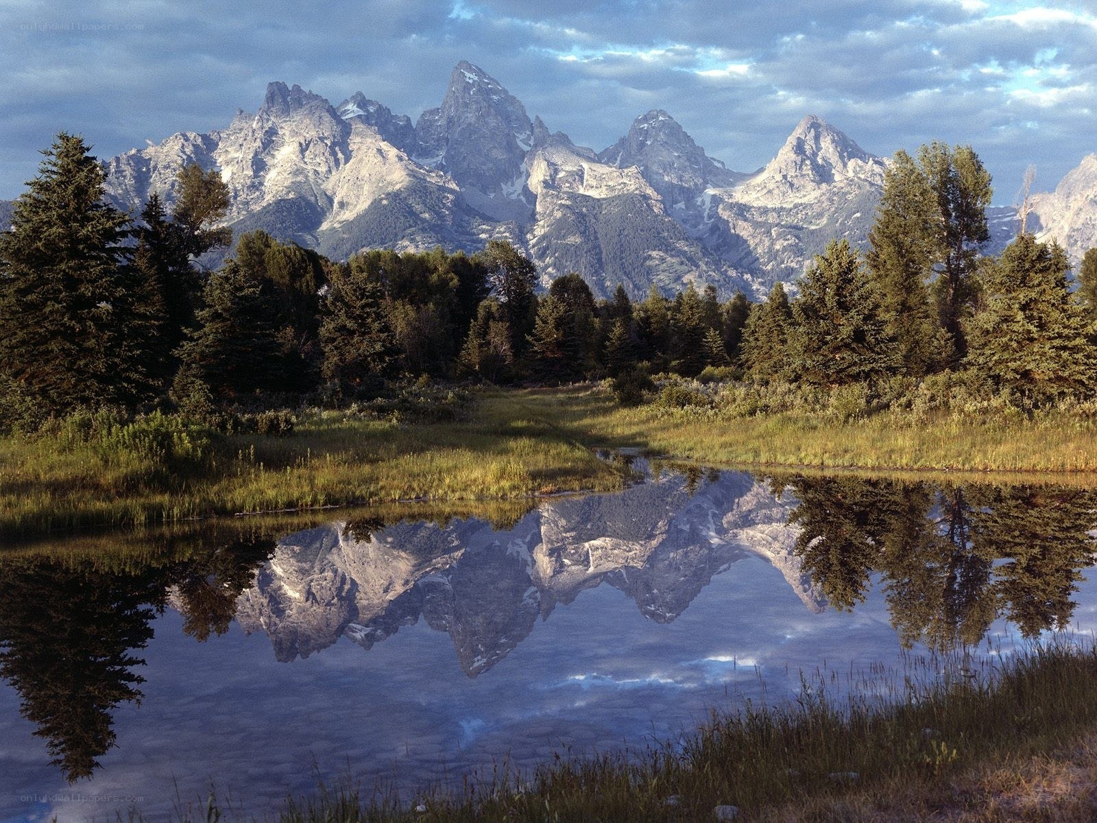 mountain reflection in a calm lake