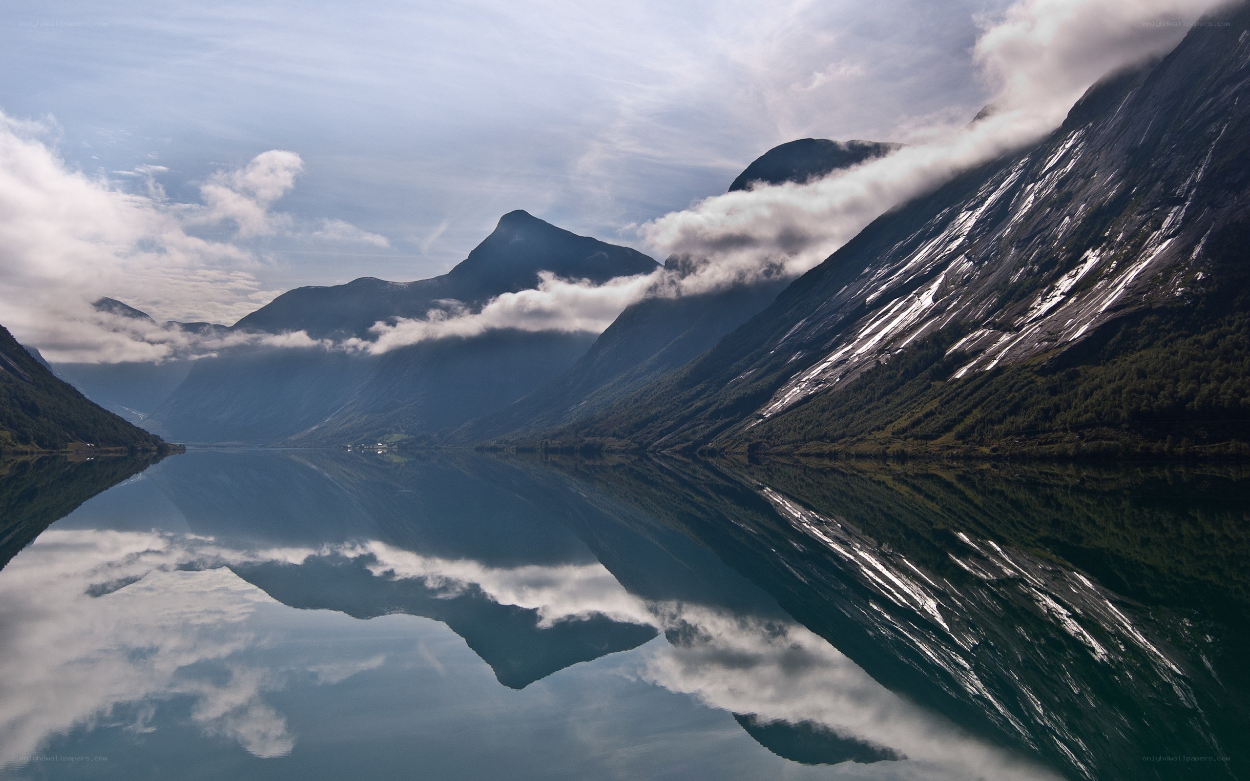 Mountain reflection in a calm lake