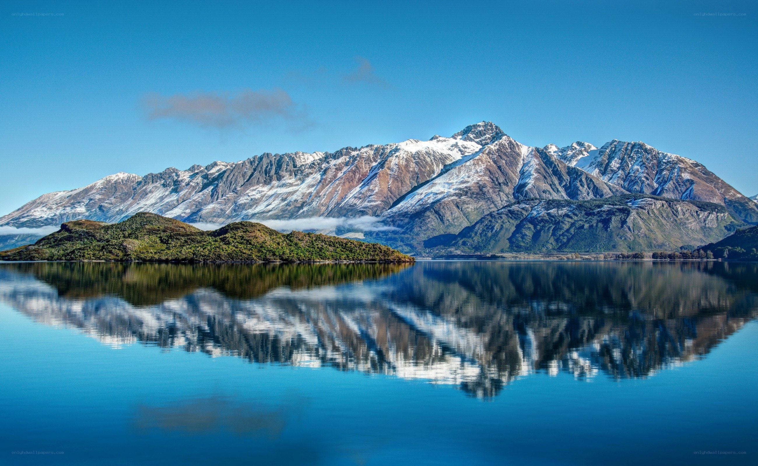Mountain reflection in a calm lake