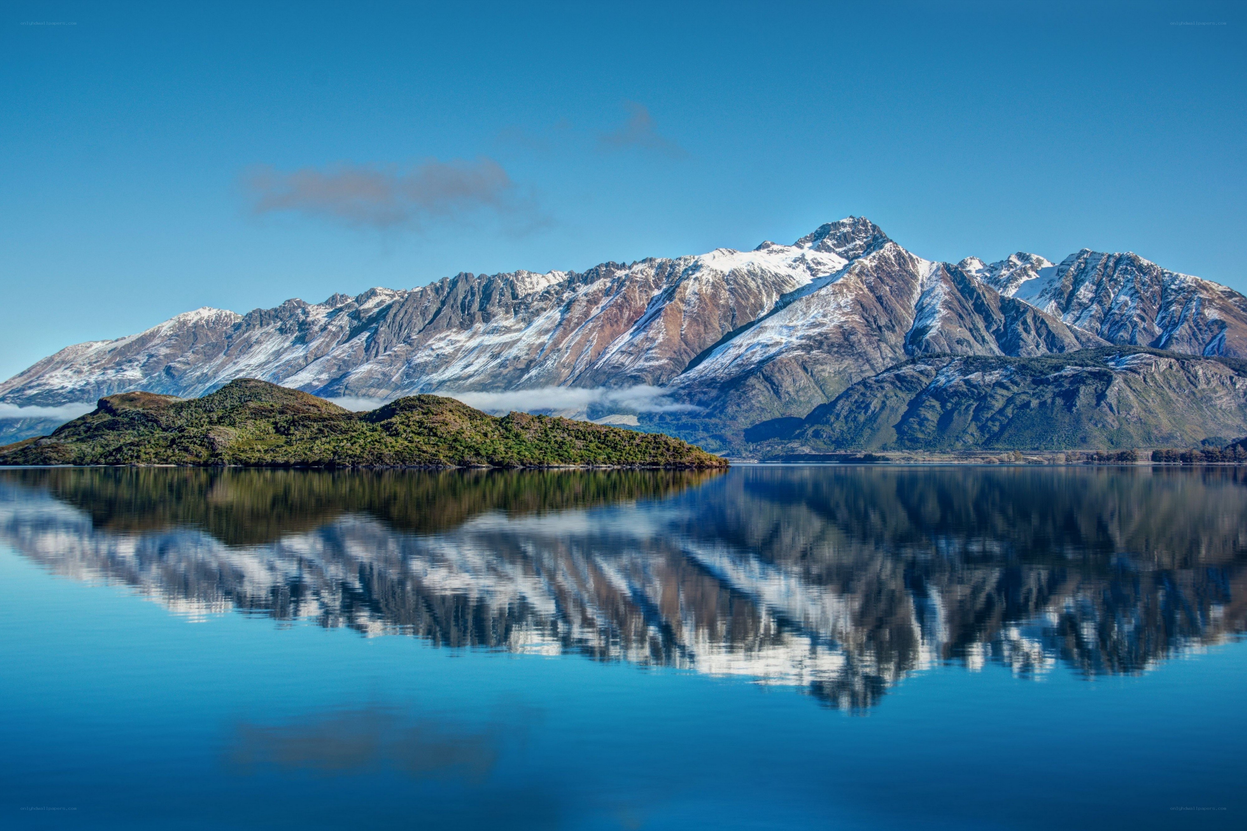 Mountain reflection in a calm lake