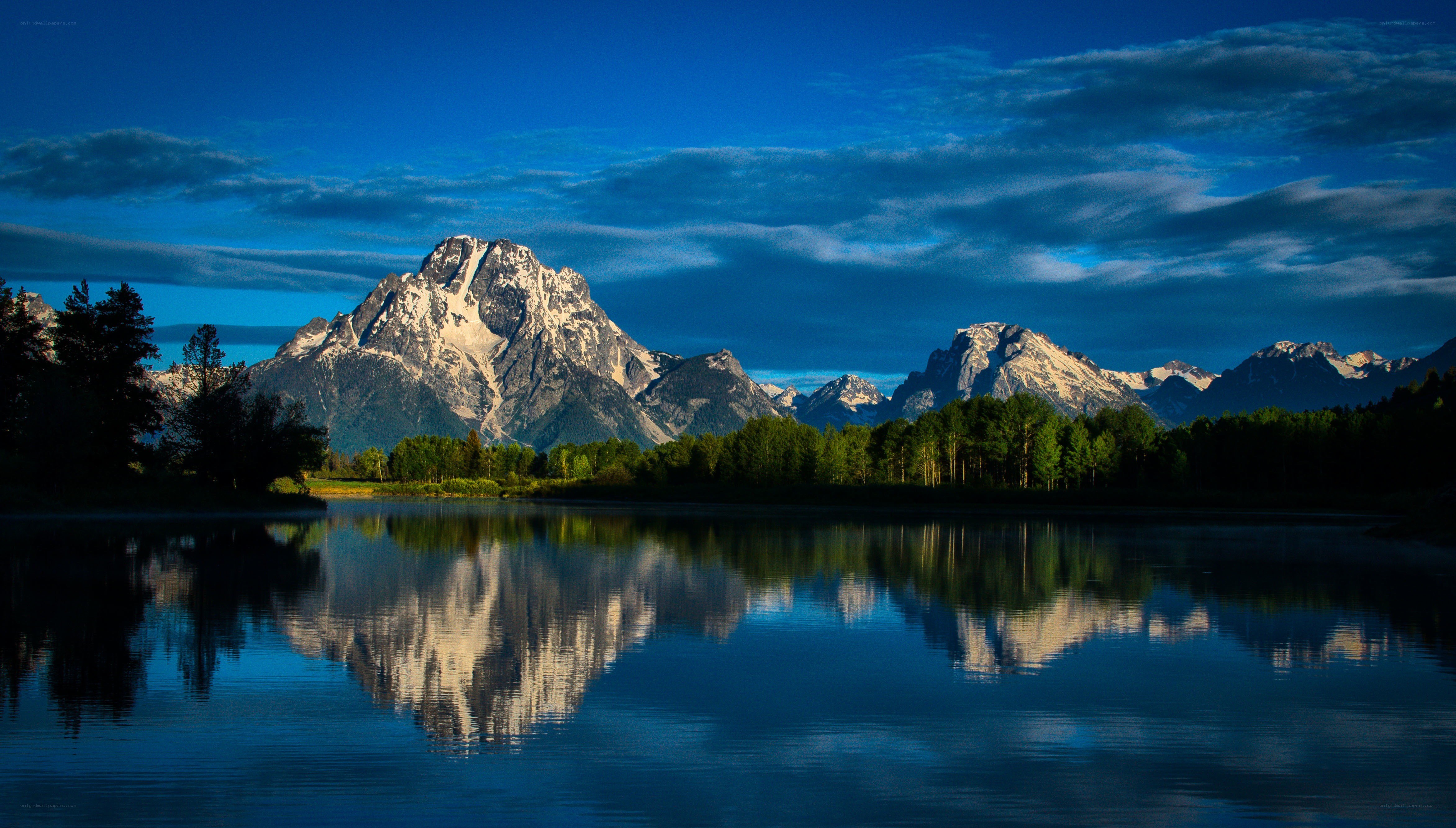Mountain reflection in a calm lake