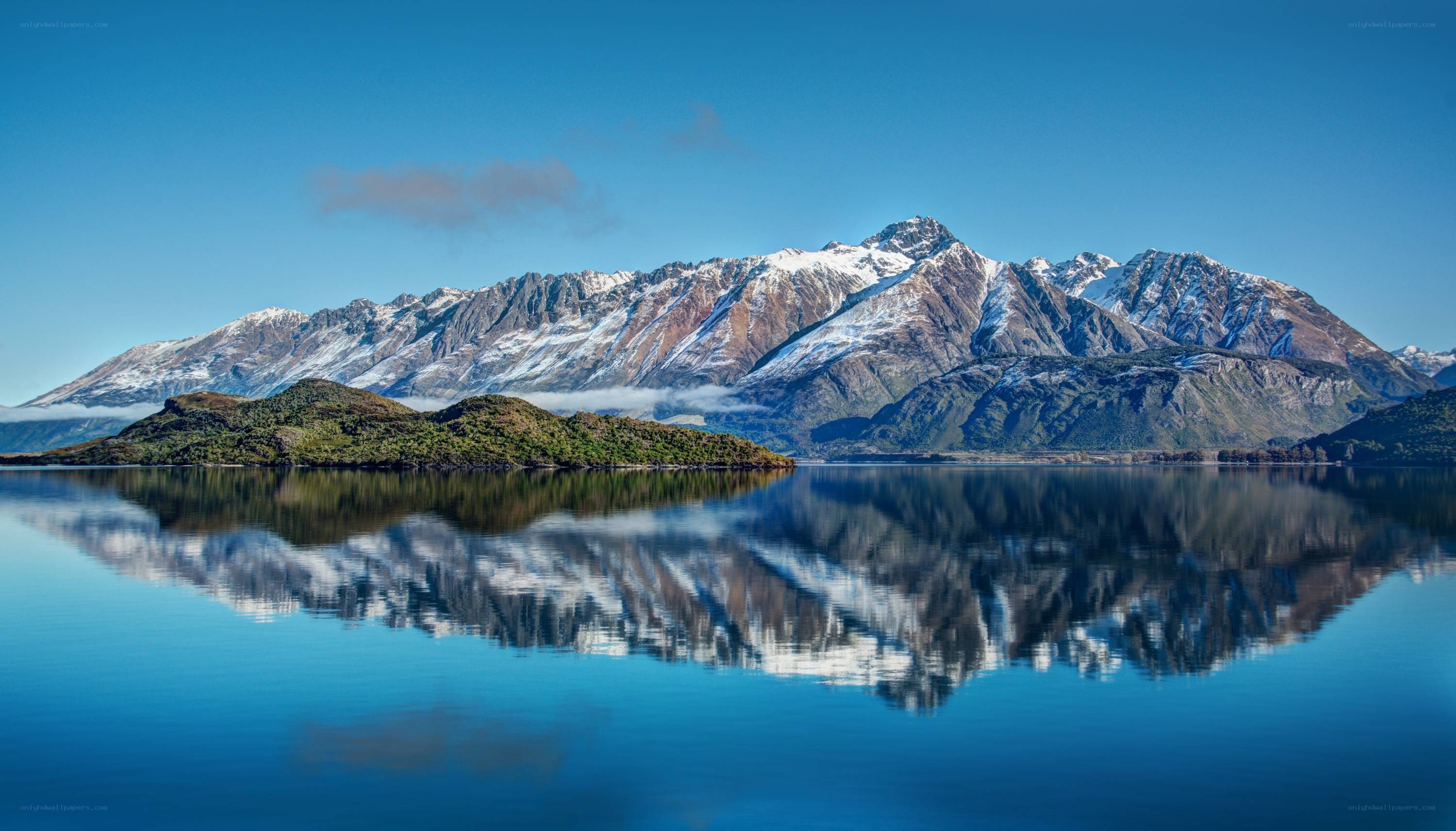 Mountain reflection in a calm lake