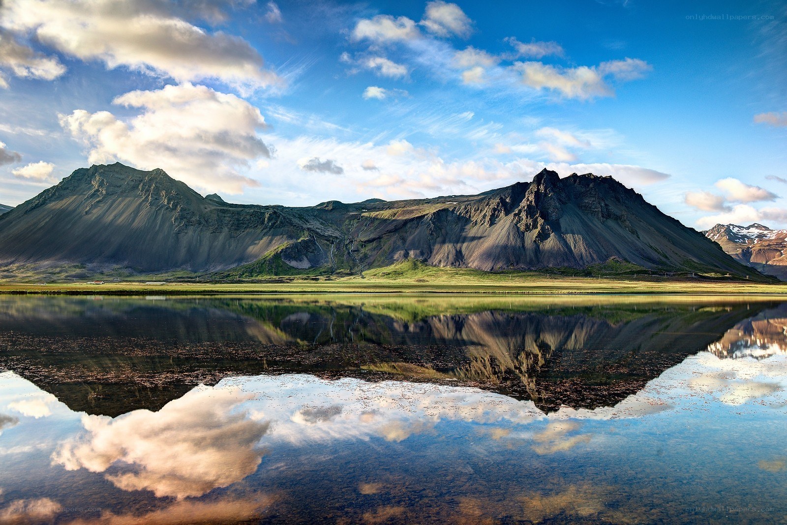 Mountain reflection in a calm lake