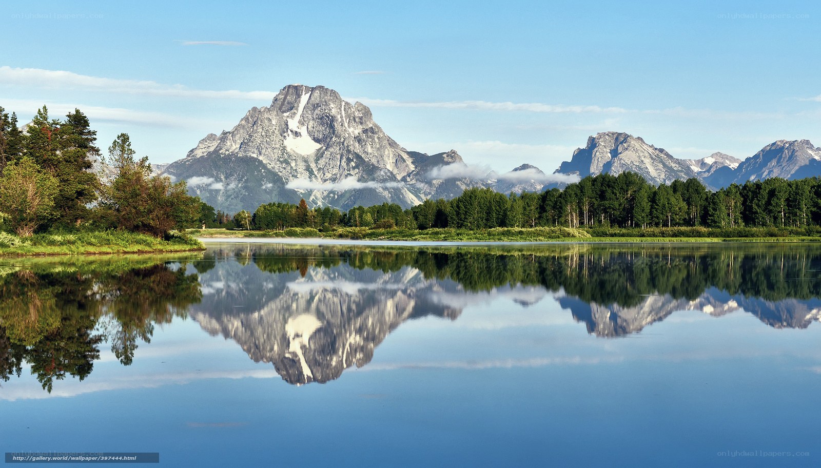 Mountain reflection in a calm lake