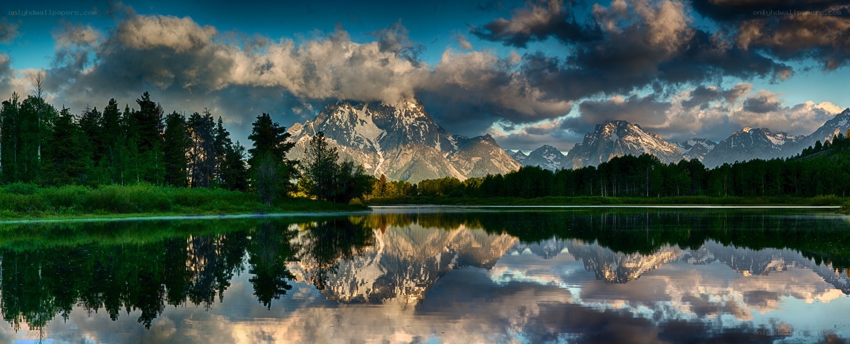 Mountain reflection in a calm lake