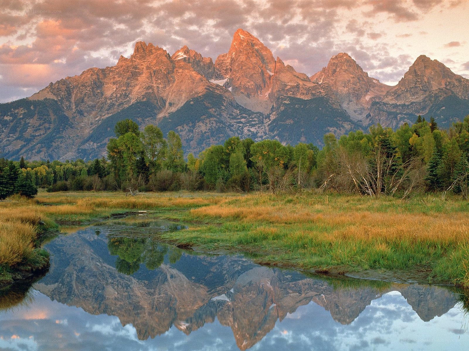 Mountain reflection in a calm lake