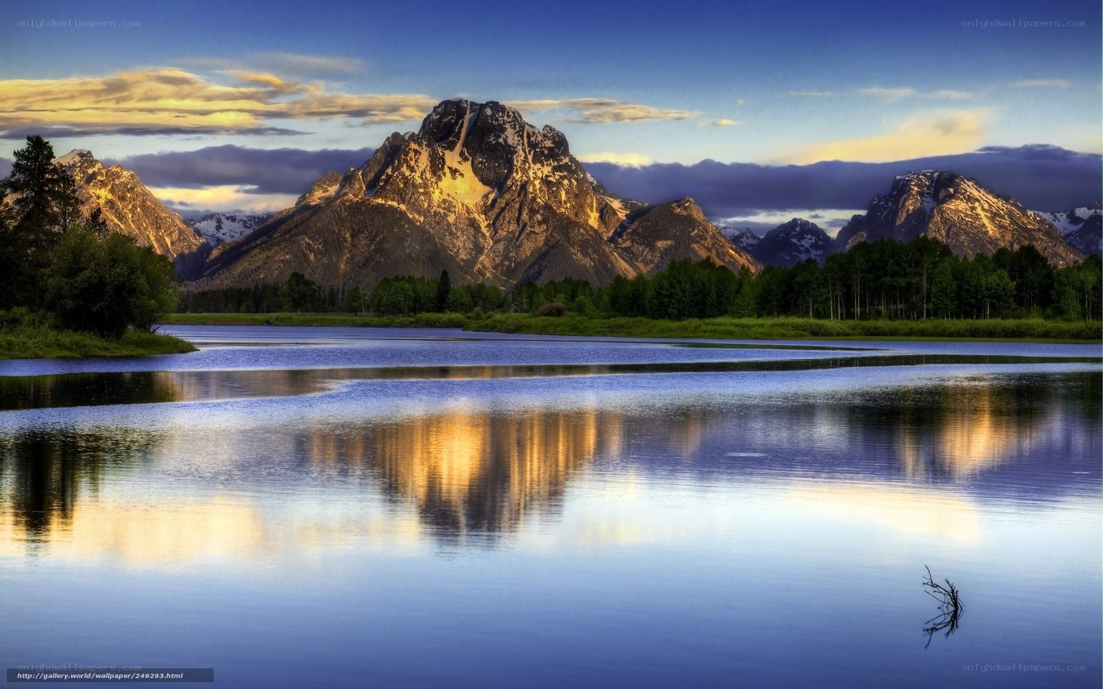 Mountain reflection in calm lake
