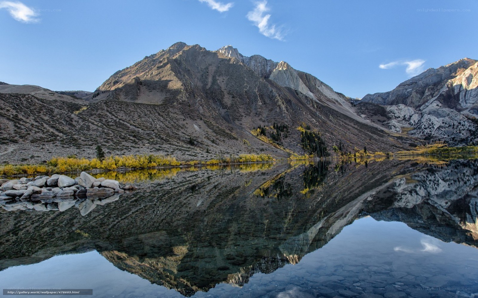 Mountain reflection in calm lake