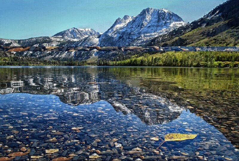 Mountain Reflection in Lake — Blue, Serene, Summer